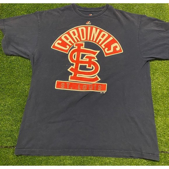 Retro Y2K Majestic St. Louis STL Cardinals arch logo t-shirt large mlb baseball - Picture 2 of 9